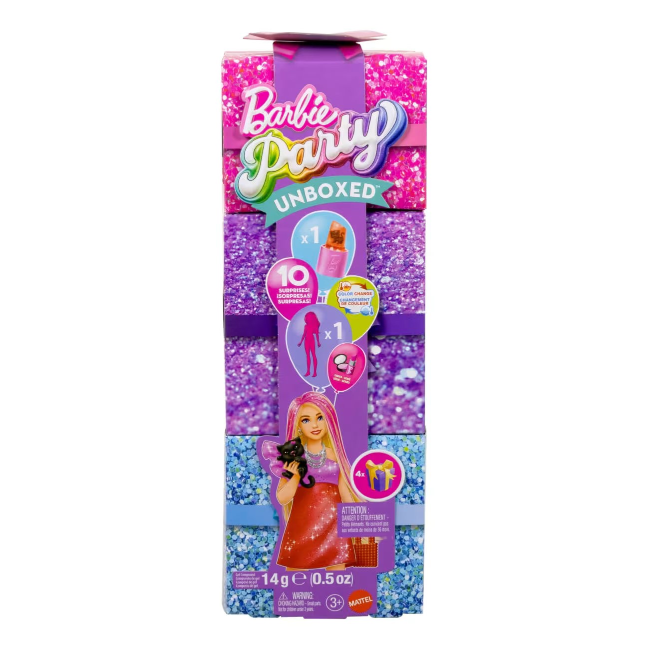 Barbie Party Unboxed Glam Party Series Red Sparkle Doll & Accessories With 10 Surprises