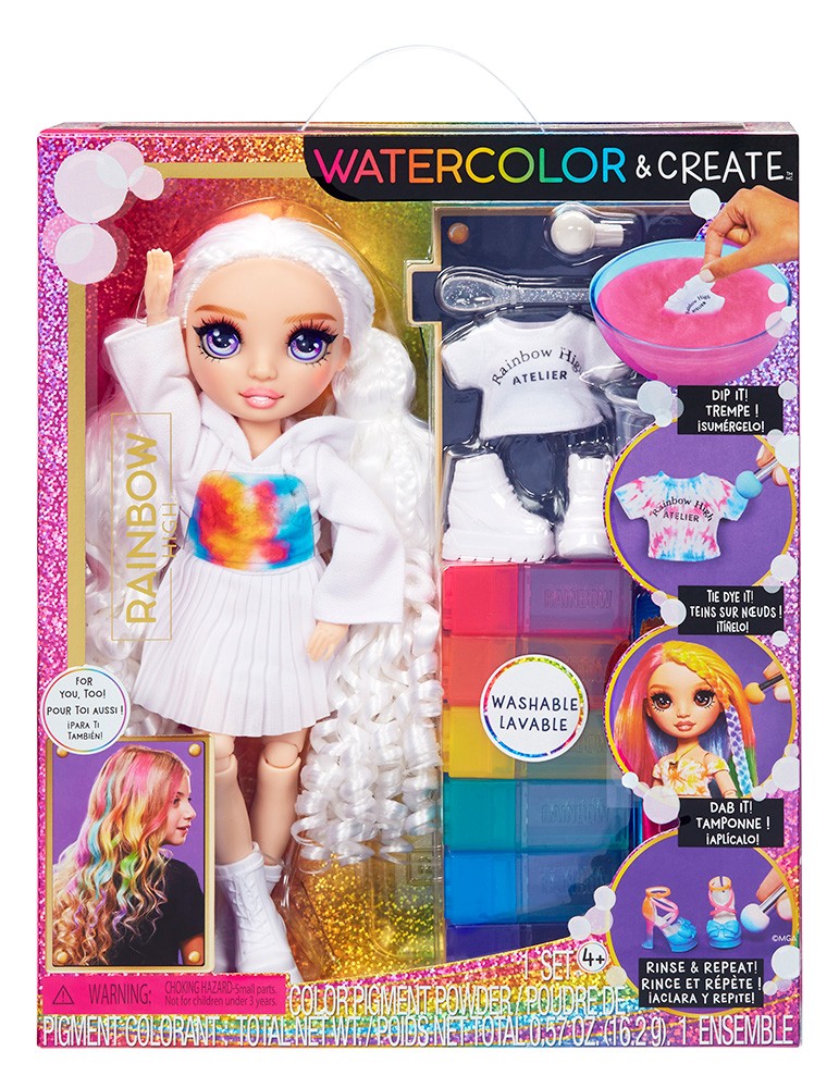 Rainbow High Fashion Doll Watercolor & Create